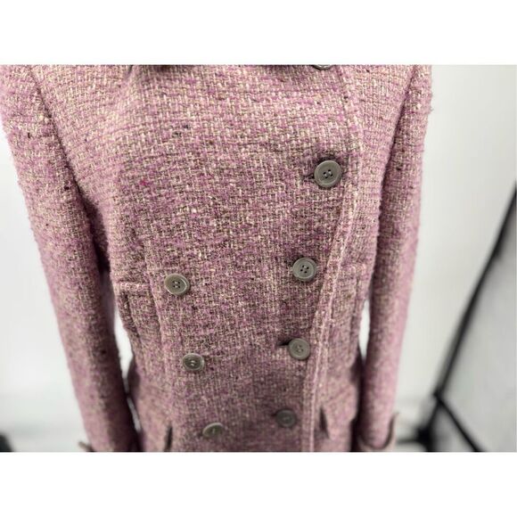 COACH SIGNATURE Pink Boucle Wool Mohair Coat Women’s Size 10 - Picture 9 of 15
